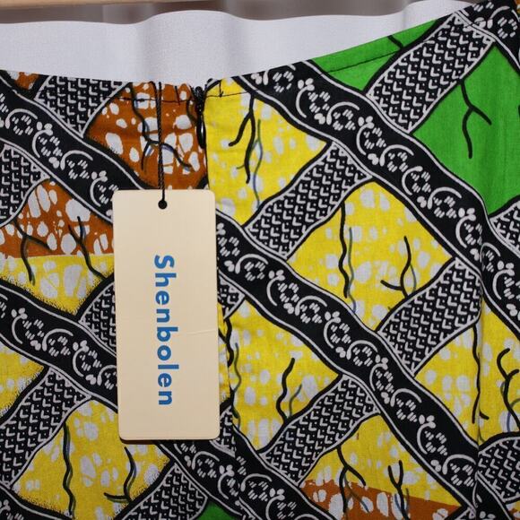 NWT Shenbolen Size 2X Multicolor Top Flared Sleeves Round Neck Zipper - Picture 9 of 14